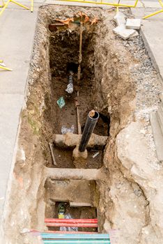 Pipe repair in footpath