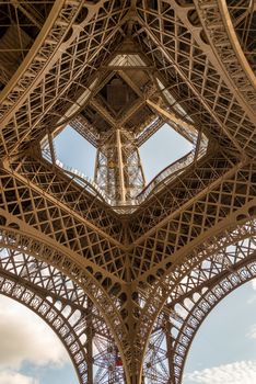 Eiffel tower in Paris from below