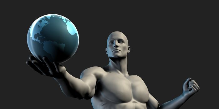 Man Holding an Earth Globe in his Palm