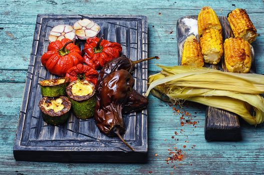 Oven baked peppers,tomatoes and eggplant and carrots