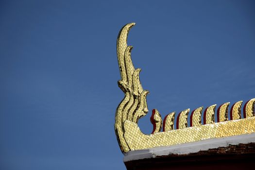 ornament and detail of architectural temple in Thailand. Religious place.