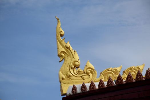 ornament and detail of architectural temple in Thailand. Religious place.