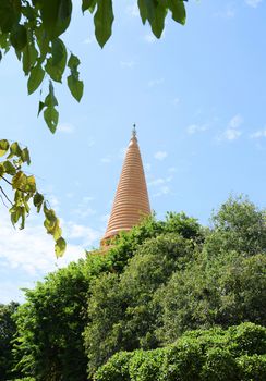 NAKHON PATHOM - JULY 19: PRA PA-THOM CHEDI is famous architecture temple in Thailand. The Buddhist Lent Day has many people in Pagoda Religious place.