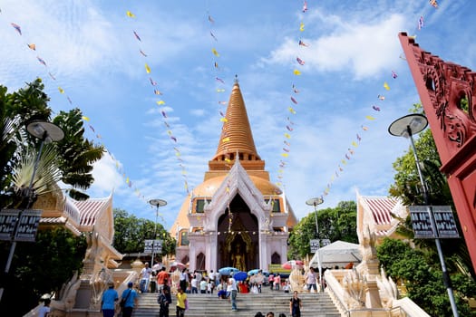 NAKHON PATHOM - JULY 19: PRA PA-THOM CHEDI is famous architectural temple in Thailand. Religious Pagoda place.