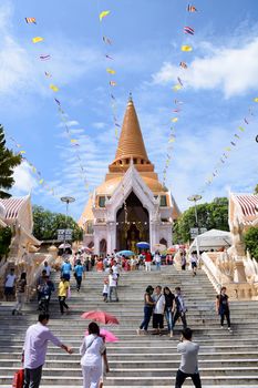 NAKHON PATHOM - JULY 19: PRA PA-THOM CHEDI is famous architectural temple in Thailand. Religious Pagoda place.