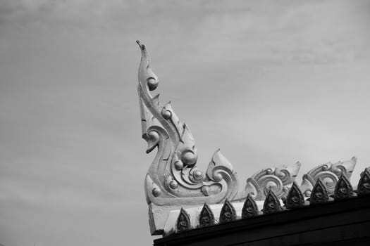 ornament and detail of architectural temple in Thailand.The Religious place.