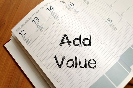 Add valuer text concept write on notebook