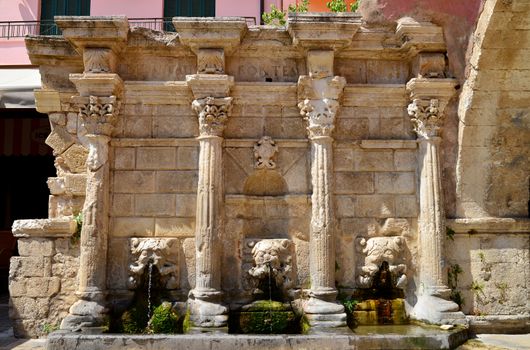 Rethymno city Greece Rimondi fountain landmark architecture