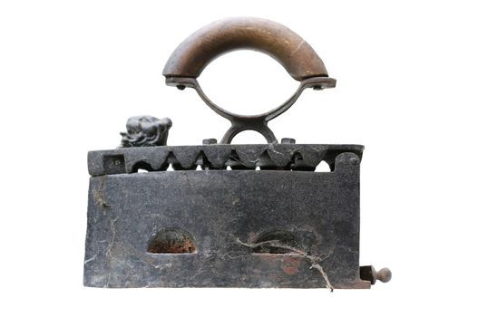 Old iron for which a coal was used for warming 