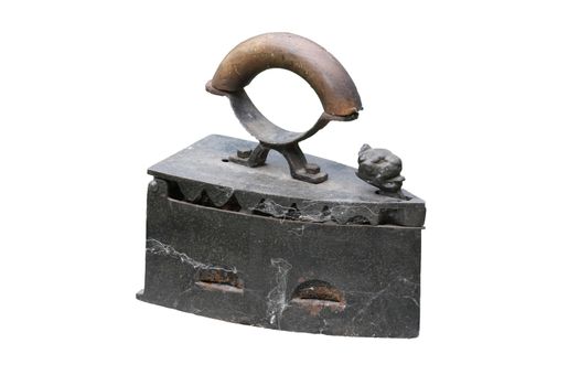 Old iron for which a coal was used for warming