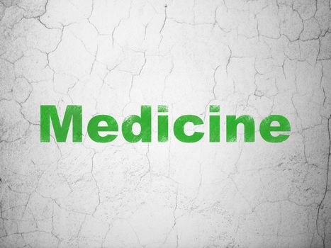 Healthcare concept: Green Medicine on textured concrete wall background