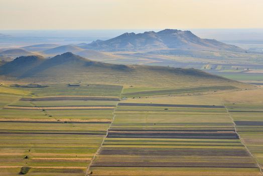 Landscape fields in  Dobrogea, Romania