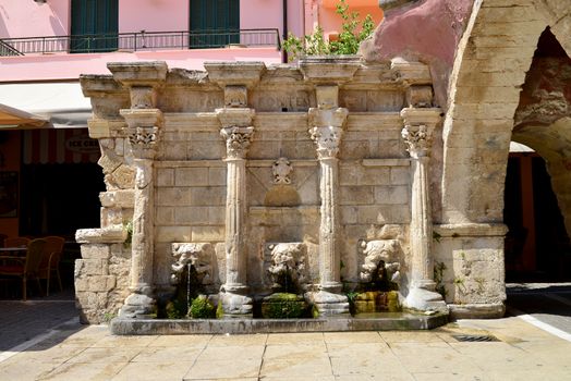 Rethymno city Greece venetian fountain landmark architecture