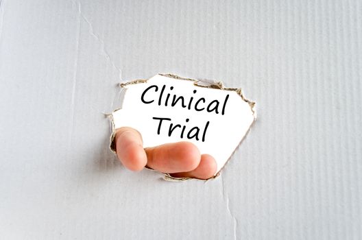 Clinical trial text concept isolated over white background