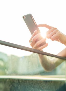 Woman using mobile phone