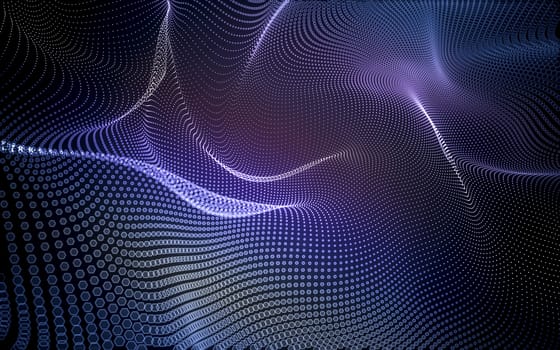 Abstract polygonal space low poly dark background with connecting dots and lines. Connection structure. 3d rendering