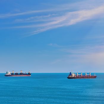 Cargo Ships at Anchorage in Black Sea