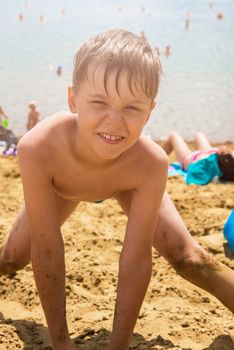 Baby boy at the beach