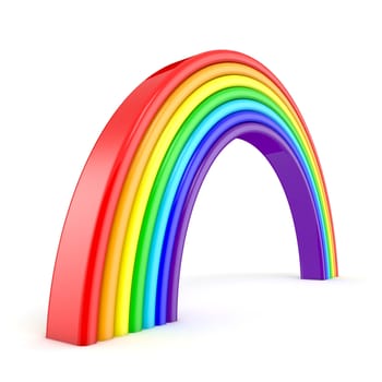 Rainbow. Side view. 3D render illustration isolated on white background