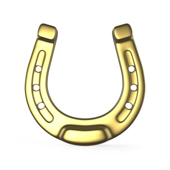 Golden horseshoe. 3D illustration isolated on white background