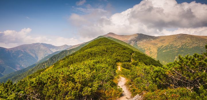 Hiking Trail on the Hill in the Mountains