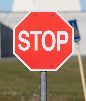 Old stop sign on an abandoned USAF air base in Iceland