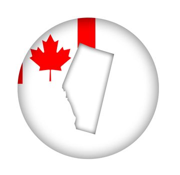 Canada state of Alberta map flag button isolated on a white background.