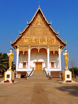 The most important national monument in Laos, Pha That Luang in Vientiane Pha That Luang