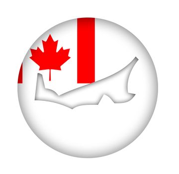 Canada state of Prince Edward Island map flag button isolated on a white background.