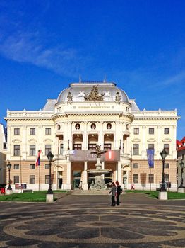 BRATISLAVA, SLOVAKIA - March 20, 2014: Building of Slovak national theatre of Bratislava city.