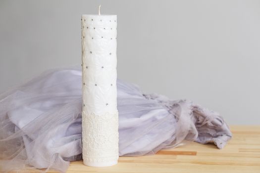 Decorative Handmade cylindrical shape candle with rhinestones