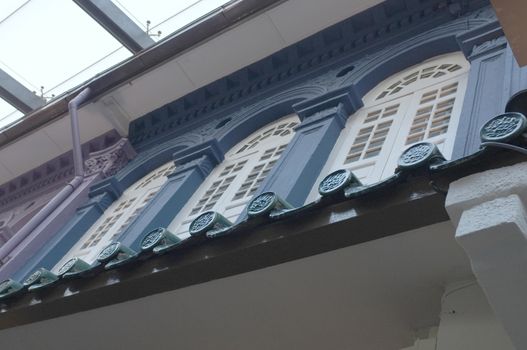 European vintage building, detail of window and roof