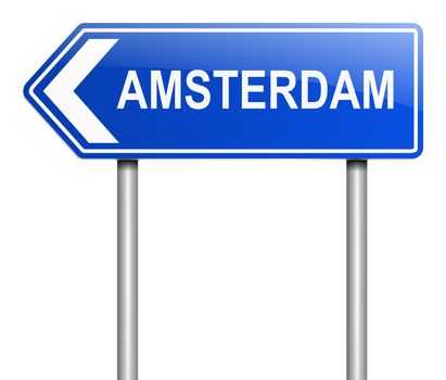 Illustration depicting a sign with an Amsterdam concept.