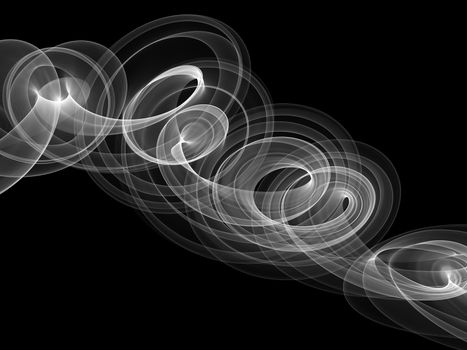 abstract white smoke over black background with copyspace.