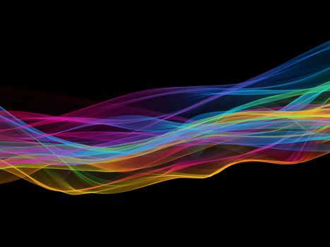 abstract eco fresh rainbow smoke flame over black background.