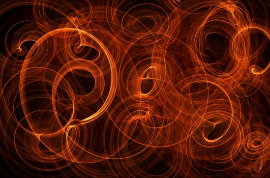 abstract red orange smoke over black background,