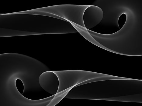 abstract white smoke over black background. Frame with copyspace.