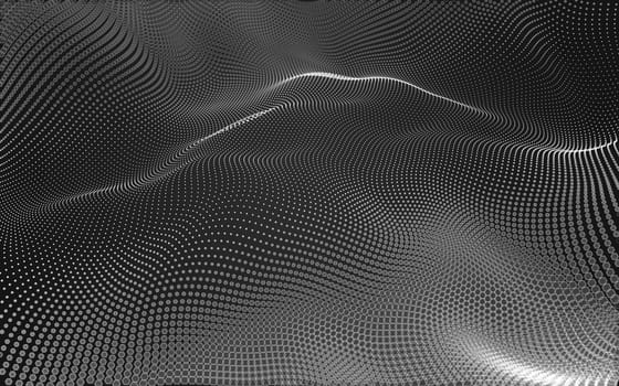 Abstract polygonal space low poly dark background with connecting dots and lines. Connection structure. 3d rendering