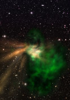 Far being shone nebula and star field against space. "Elements of this image furnished by NASA".