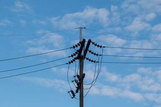 Power poles and power lines