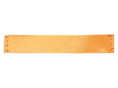 Blank orange clothes silk label - isolated on white background