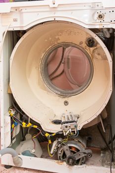 View parsed washing machine without the drum