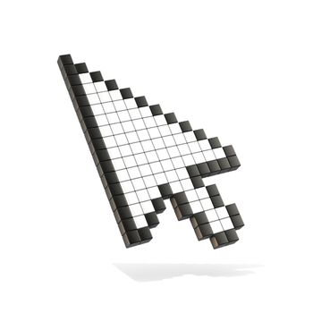 Arrow mouse cursor. 3D render illustration isolated on white background