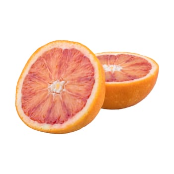 Cut orange isolated on a white background