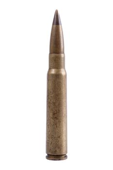 Machine gun bullet isolated on a white background