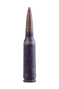 Machine gun bullet isolated on a white background