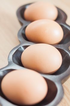 Closed up fresh chicken eggs, stock photo