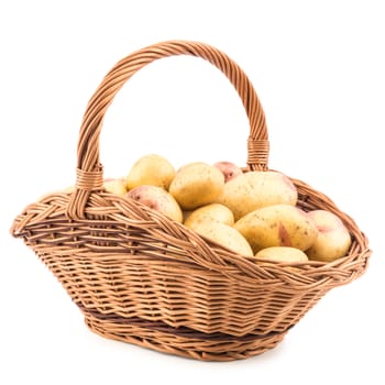 New potato isolated on white background. Selective focus.