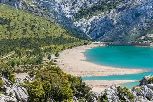 Fantastic views of the Embalse de Cuber in the Sierra de Tramuntana, Mallorca, Spain
