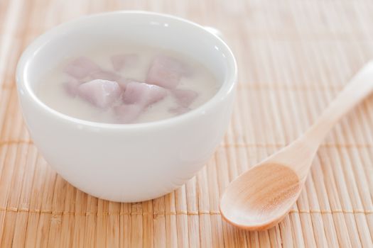 Bua Loi , Thai dessert with taro flour and coconut milk, stock photo
